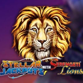 Jackpots logo of Stellar Jackpots with Serengeti Lions from Lightning Box Game at Spinalto Casino